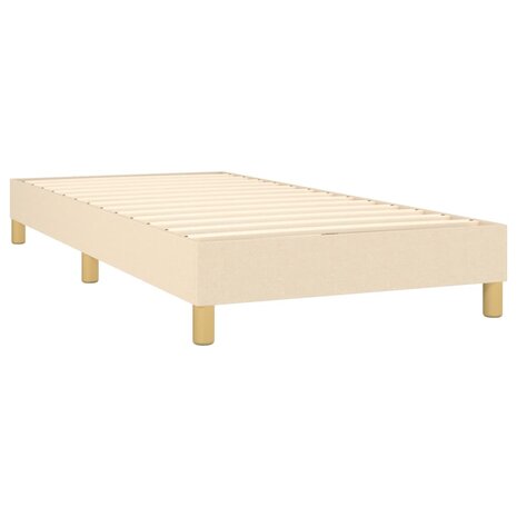 Boxspring met matras stof crèmekleurig 90x200 cm 4