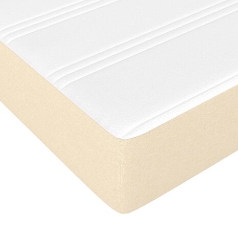 Boxspring met matras stof crèmekleurig 90x200 cm 8