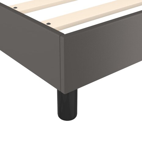 Boxspring met matras kunstleer grijs 80x200 cm 7