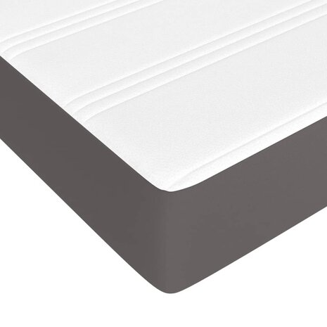 Boxspring met matras kunstleer grijs 80x200 cm 8