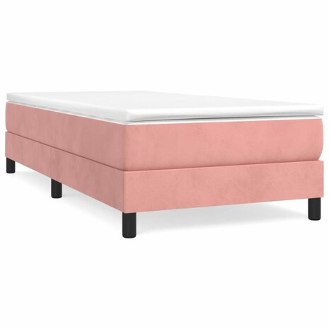 Boxspring met matras fluweel roze 80x200 cm 2
