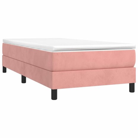 Boxspring met matras fluweel roze 80x200 cm 3