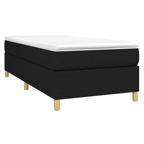 Boxspring met matras stof zwart 90x200 cm 3