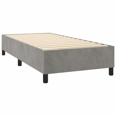 Boxspring met matras fluweel lichtgrijs 90x190 cm 4