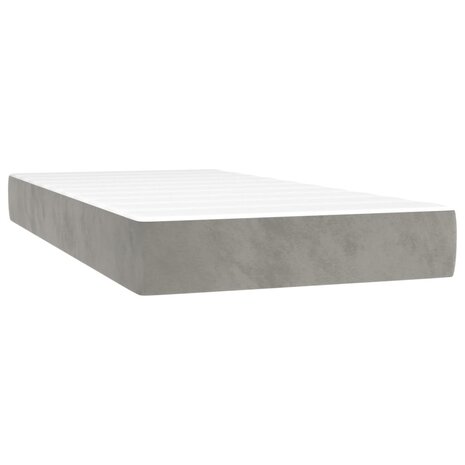 Boxspring met matras fluweel lichtgrijs 90x190 cm 5