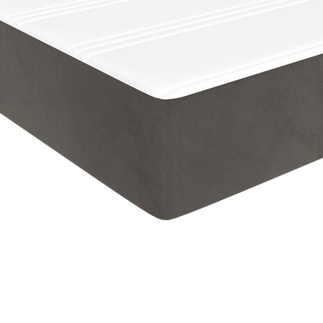 Boxspring met matras fluweel donkergrijs 90x190 cm 8