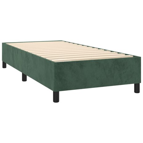 Boxspring met matras fluweel donkergroen 90x190 cm 4