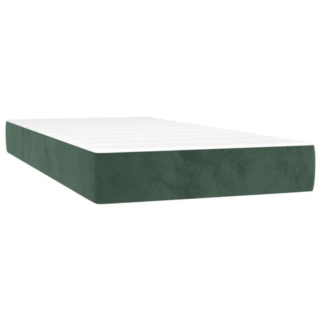 Boxspring met matras fluweel donkergroen 90x190 cm 5