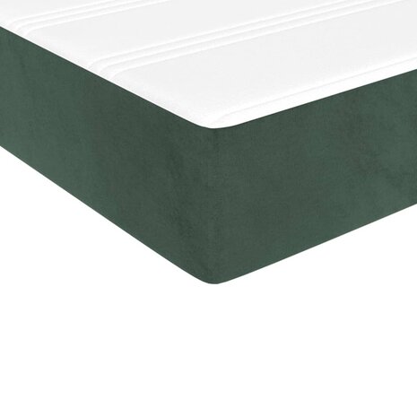 Boxspring met matras fluweel donkergroen 90x190 cm 8