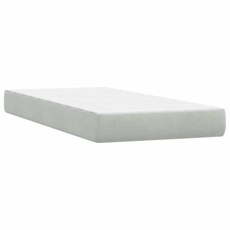 Boxspring met matras fluweel lichtgrijs 80x220 cm 7