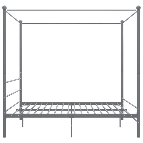 Hemelbedframe metaal grijs 200x200 cm  3