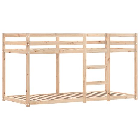 Stapelbed met gordijnen 75x190 cm massief grenenhout blauw 8