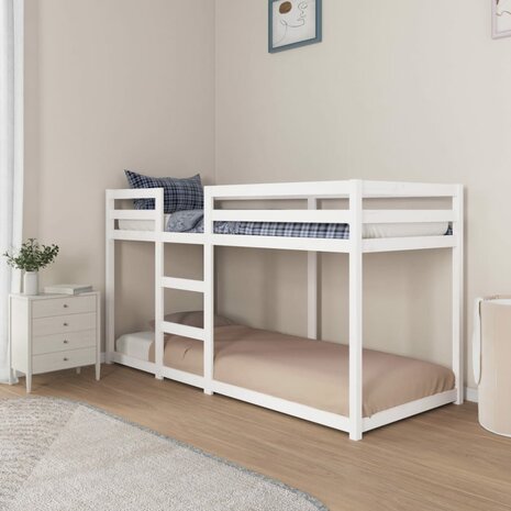 Stapelbed 80x200 cm massief grenenhout wit 3