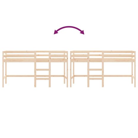 Kinderhoogslaper met ladder 90x200 cm massief grenenhout 8