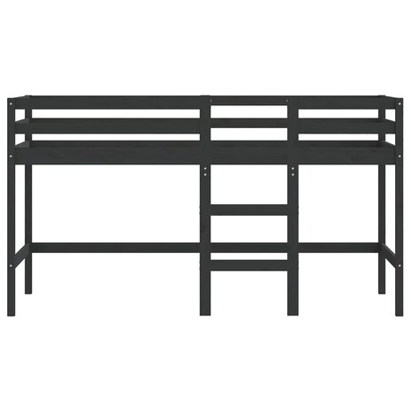 Kinderhoogslaper met ladder 90x190 cm massief grenenhout zwart 5