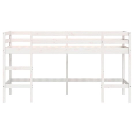 Kinderhoogslaper met ladder 80x200 cm massief grenenhout wit 5