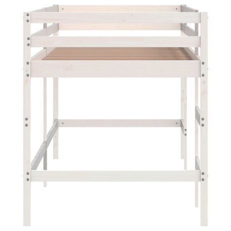 Kinderhoogslaper met ladder 80x200 cm massief grenenhout wit 6