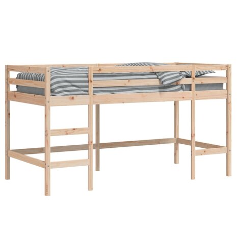 Kinderhoogslaper met ladder 90x200 cm massief grenenhout 4