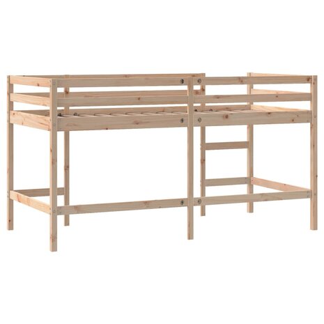 Kinderhoogslaper met ladder 90x200 cm massief grenenhout 7