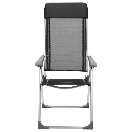 Campingstoelen inklapbaar aluminium zwart 4 st 3