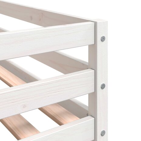 Kinderhoogslaper met ladder 90x190 cm massief grenenhout wit 9