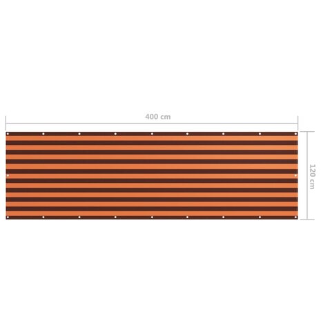 Balkonscherm 120x400 cm oxford stof oranje en bruin 5