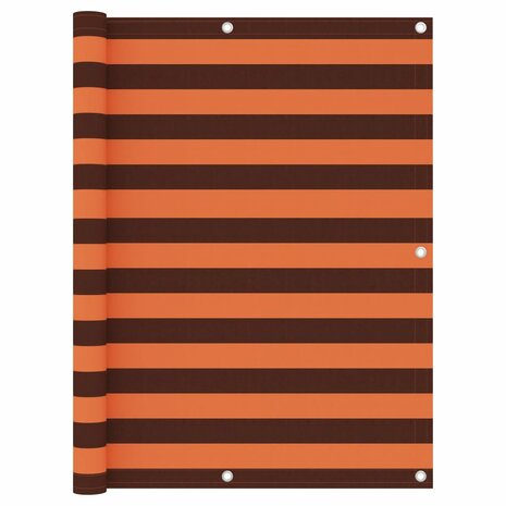 Balkonscherm 125x500 cm oxford stof oranje en bruin 1