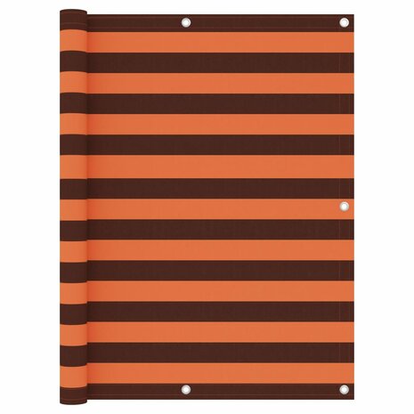 Balkonscherm 120x600 cm oxford stof oranje en bruin 1
