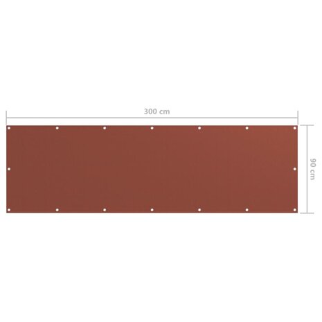 Balkonscherm 90x300 cm oxford stof terracotta 5