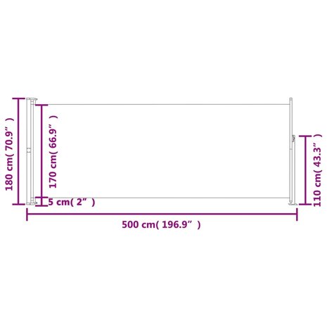 Tuinscherm uittrekbaar 180x500 cm rood 7