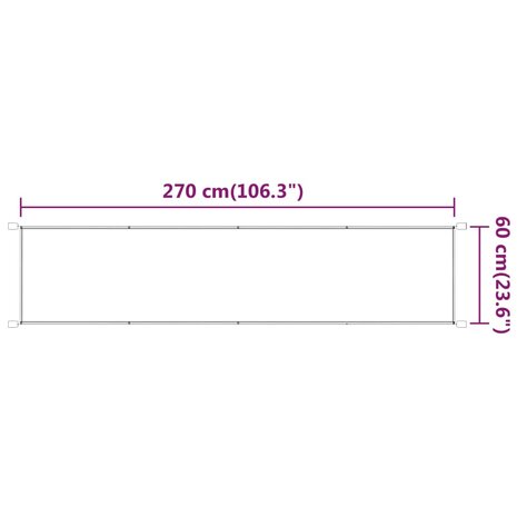 Luifel verticaal 60x270 cm oxford stof beige 6