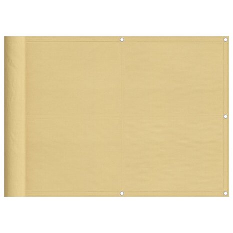Balkonscherm 75x500 cm 100% oxford polyester zandkleurig 2