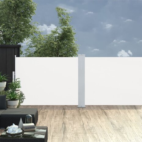 Windscherm uittrekbaar 120x1000 cm crème 1