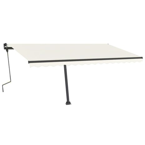 Luifel vrijstaand handmatig uittrekbaar 450x350 cm crèmekleurig 2