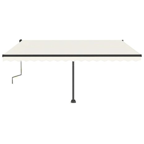 Luifel vrijstaand handmatig uittrekbaar 450x350 cm crèmekleurig 3