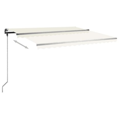 Luifel vrijstaand handmatig uittrekbaar 450x350 cm crèmekleurig 5