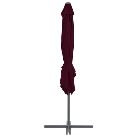 Zweefparasol met stalen paal 250x250 cm bordeauxrood 4