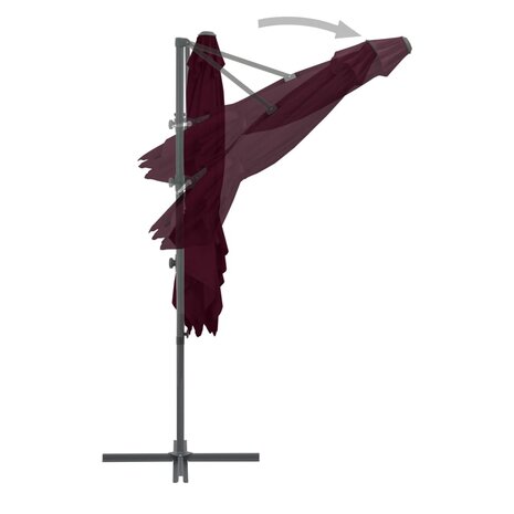 Zweefparasol met stalen paal 250x250 cm bordeauxrood 5