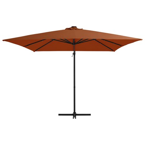 Zweefparasol met LED-verlichting 250x250 cm terracottakleurig 2