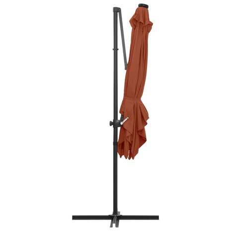 Zweefparasol met LED-verlichting 250x250 cm terracottakleurig 5
