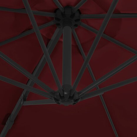 Zweefparasol met stalen paal 300 cm bordeauxrood 6