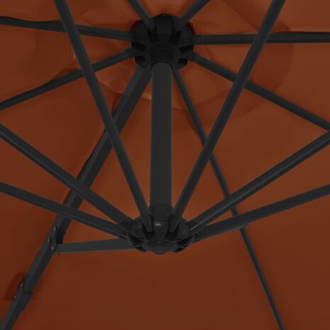 Zweefparasol met stalen paal 300 cm terracottakleurig 6