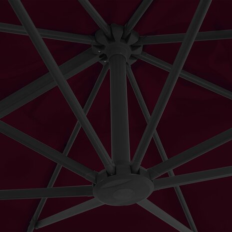 Zweefparasol met aluminium paal 300x300 cm bordeauxrood 6