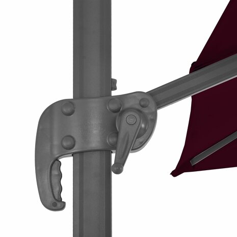 Zweefparasol met aluminium paal 300x300 cm bordeauxrood 7