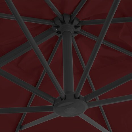 Zweefparasol met aluminium paal 400x300 cm bordeauxrood 6