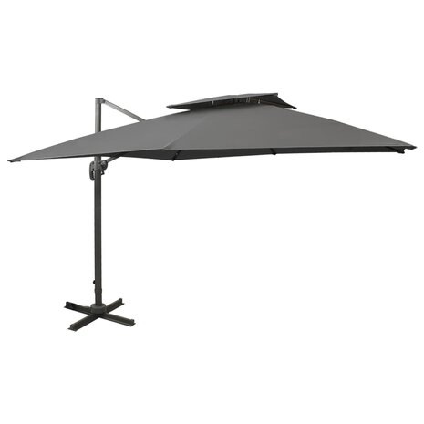 Zweefparasol met dubbel dak 300x300 cm antracietkleurig 1