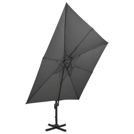 Zweefparasol met dubbel dak 300x300 cm antracietkleurig 3