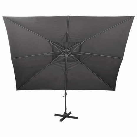 Zweefparasol met dubbel dak 400x300 cm antracietkleurig 3