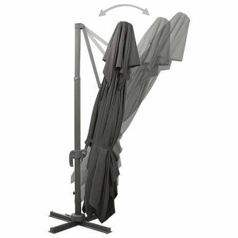 Zweefparasol met dubbel dak 400x300 cm antracietkleurig 5