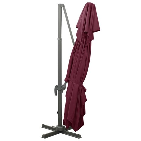 Zweefparasol met dubbel dak 400x300 cm bordeauxrood 4